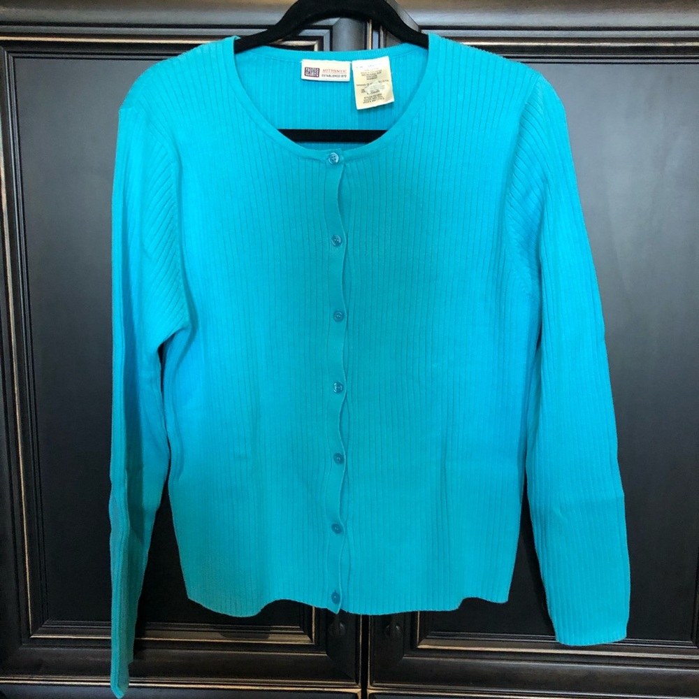 Blue cardigan